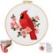Louise Maelys Cardinal Embroidery Kits for Beginners with Bird Flower Pattern,Adults Starter Cross Stitch Kit DIY Needlepoint
